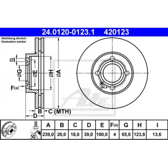Jeu de 2 disques de frein avant ATE 24.0120-0123.1
