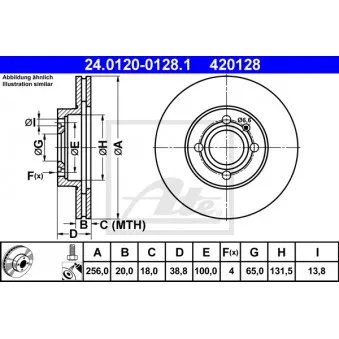 Jeu de 2 disques de frein avant ATE 24.0120-0128.1
