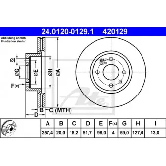 Jeu de 2 disques de frein avant ATE 24.0120-0129.1