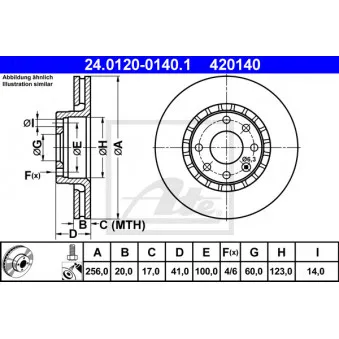 Jeu de 2 disques de frein avant ATE 24.0120-0140.1