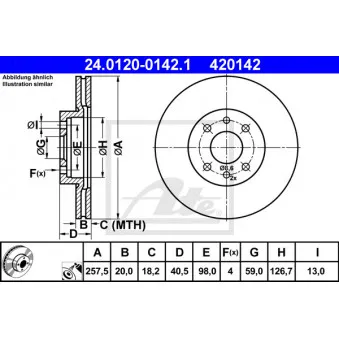 Jeu de 2 disques de frein avant ATE 24.0120-0142.1