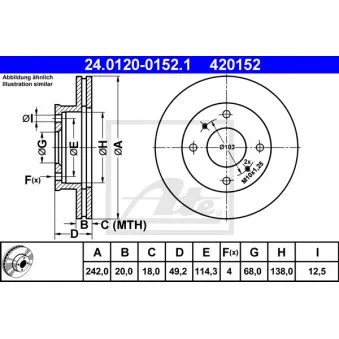 Jeu de 2 disques de frein avant ATE 24.0120-0152.1