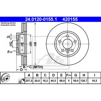 Jeu de 2 disques de frein avant ATE 24.0120-0155.1