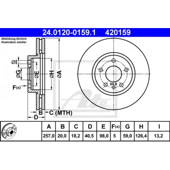 Jeu de 2 disques de frein avant ATE 24.0120-0159.1