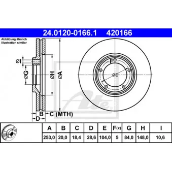 Jeu de 2 disques de frein avant ATE 24.0120-0166.1