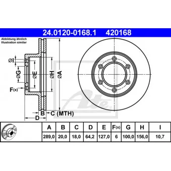 Jeu de 2 disques de frein avant ATE 24.0120-0168.1