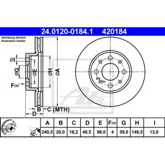 Jeu de 2 disques de frein avant ATE 24.0120-0184.1