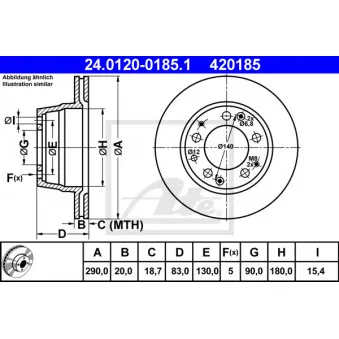 Jeu de 2 disques de frein arrière ATE 24.0120-0185.1