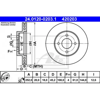 Jeu de 2 disques de frein avant ATE 24.0120-0203.1