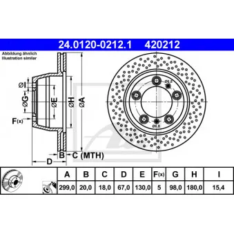 Jeu de 2 disques de frein arrière ATE 24.0120-0212.1