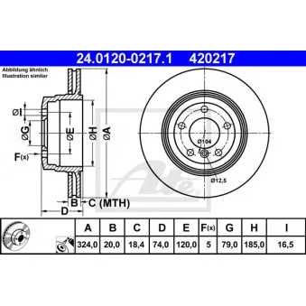 Jeu de 2 disques de frein arrière ATE 24.0120-0217.1