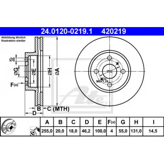 Jeu de 2 disques de frein avant ATE 24.0120-0219.1