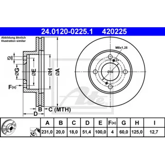 Jeu de 2 disques de frein avant ATE 24.0120-0225.1