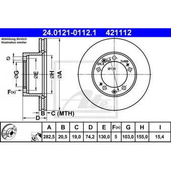 Jeu de 2 disques de frein avant ATE 24.0121-0112.1