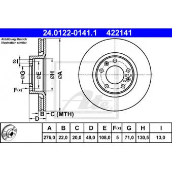 Jeu de 2 disques de frein avant ATE 24.0122-0141.1