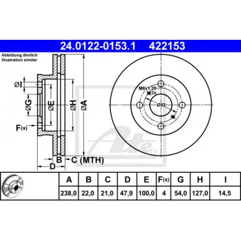 Jeu de 2 disques de frein avant ATE 24.0122-0153.1