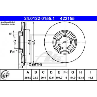 Jeu de 2 disques de frein avant ATE 24.0122-0155.1