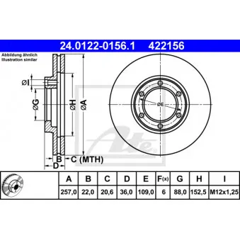 Jeu de 2 disques de frein avant ATE 24.0122-0156.1