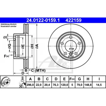 Jeu de 2 disques de frein avant ATE 24.0122-0159.1