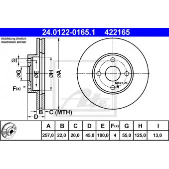 Jeu de 2 disques de frein avant ATE 24.0122-0165.1