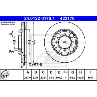 Jeu de 2 disques de frein avant ATE 24.0122-0170.1