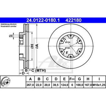 Jeu de 2 disques de frein avant ATE 24.0122-0180.1