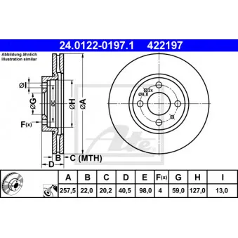 Jeu de 2 disques de frein avant ATE 24.0122-0197.1