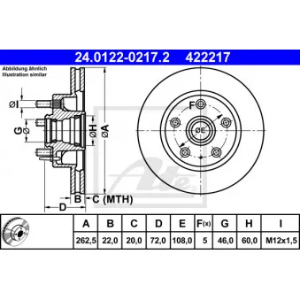Jeu de 2 disques de frein avant ATE 24.0122-0217.2
