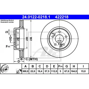 Jeu de 2 disques de frein arrière ATE 24.0122-0218.1