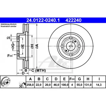 Jeu de 2 disques de frein avant ATE 24.0122-0240.1