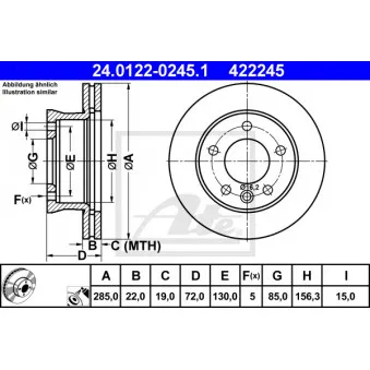 Jeu de 2 disques de frein avant ATE 24.0122-0245.1