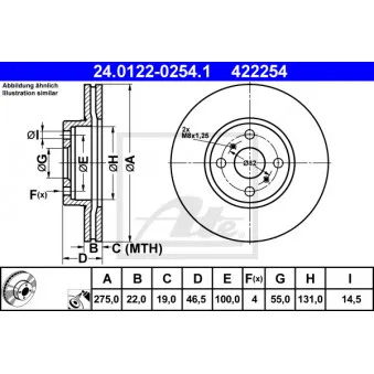 Jeu de 2 disques de frein avant ATE 24.0122-0254.1