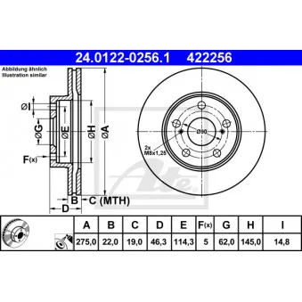 Jeu de 2 disques de frein avant ATE 24.0122-0256.1