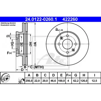 Jeu de 2 disques de frein avant ATE 24.0122-0260.1