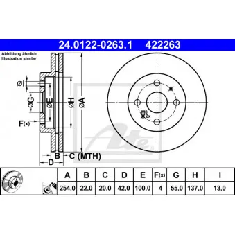Jeu de 2 disques de frein avant ATE 24.0122-0263.1