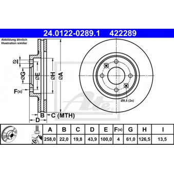 Jeu de 2 disques de frein avant ATE 24.0122-0289.1