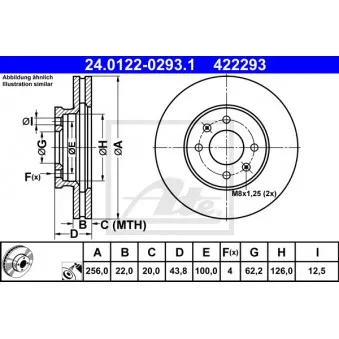 Jeu de 2 disques de frein avant ATE 24.0122-0293.1