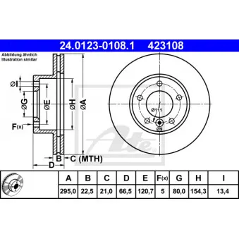 Jeu de 2 disques de frein avant ATE 24.0123-0108.1
