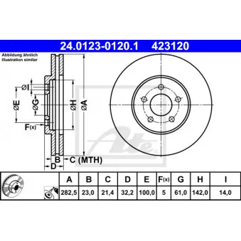 Jeu de 2 disques de frein avant ATE 24.0123-0120.1