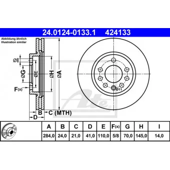 Jeu de 2 disques de frein avant ATE 24.0124-0133.1