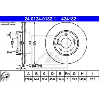 Jeu de 2 disques de frein avant ATE 24.0124-0182.1
