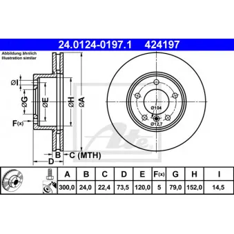 Jeu de 2 disques de frein avant ATE 24.0124-0197.1