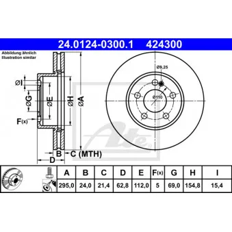 Jeu de 2 disques de frein avant ATE 24.0124-0300.1