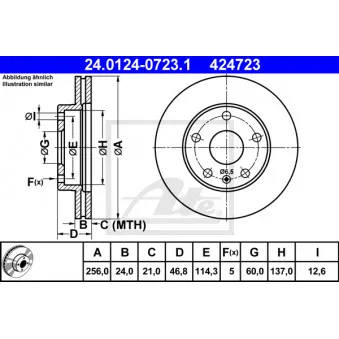 Jeu de 2 disques de frein avant ATE 24.0124-0723.1