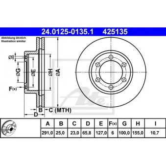 Jeu de 2 disques de frein avant ATE 24.0125-0135.1