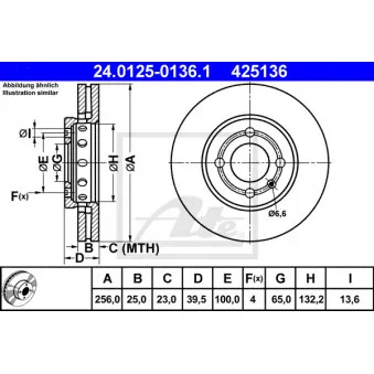 Jeu de 2 disques de frein avant ATE 24.0125-0136.1