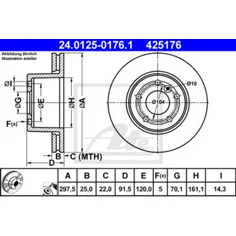 Jeu de 2 disques de frein avant ATE 24.0125-0176.1