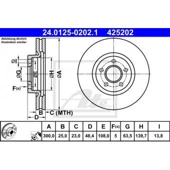 Jeu de 2 disques de frein avant ATE 24.0125-0202.1