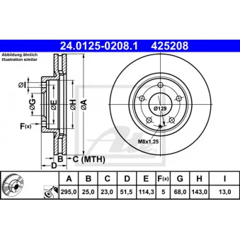 Jeu de 2 disques de frein avant ATE 24.0125-0208.1