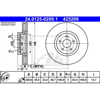 Jeu de 2 disques de frein avant ATE 24.0125-0209.1
